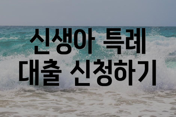 신생아 특례 대출 신청하기