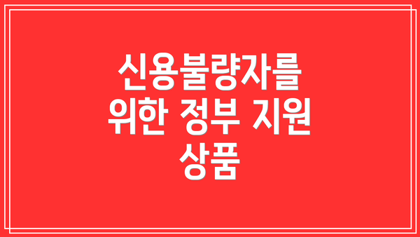 신용불량자를 위한 정부 지원 상품