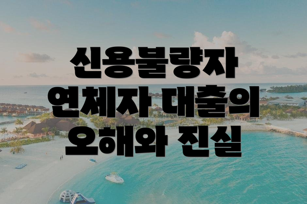 신용불량자 연체자 대출의 오해와 진실