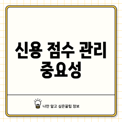 신용 점수 관리 중요성