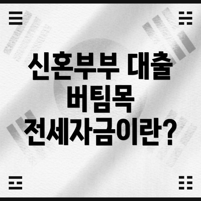 신혼부부 대출 버팀목 전세자금이란?