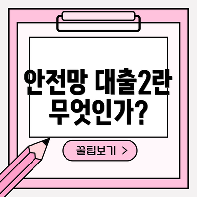 안전망 대출2란 무엇인가?