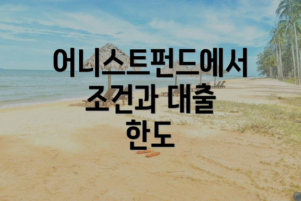 어니스트펀드에서 조건과 대출 한도