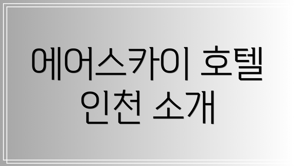 에어스카이 호텔 인천 소개