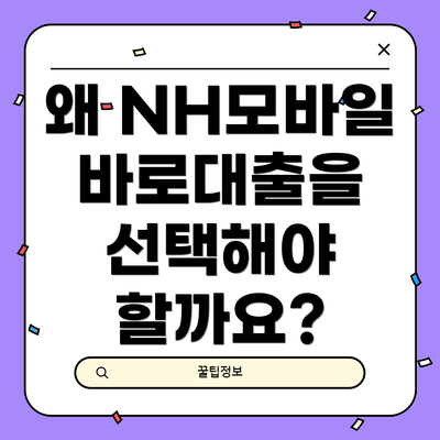 왜 NH모바일 바로대출을 선택해야 할까요?