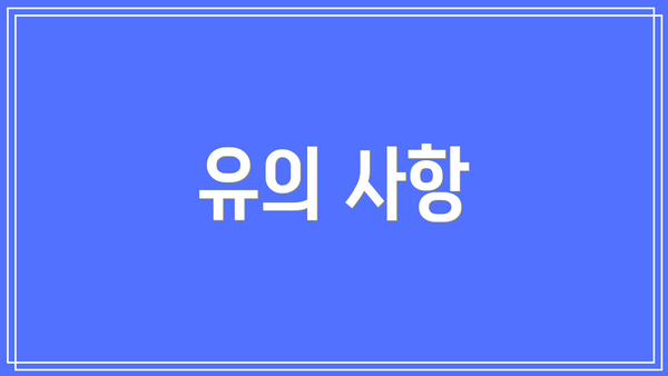 유의 사항