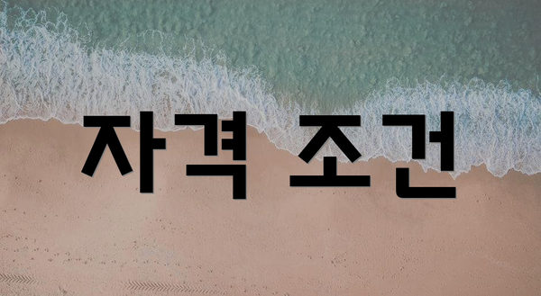 자격 조건