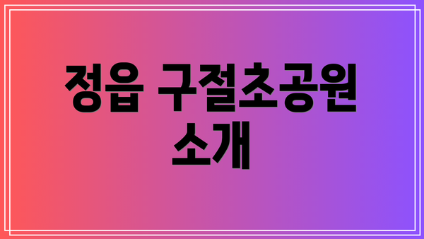 정읍 구절초공원 소개