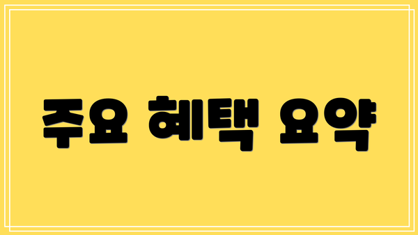 주요 혜택 요약