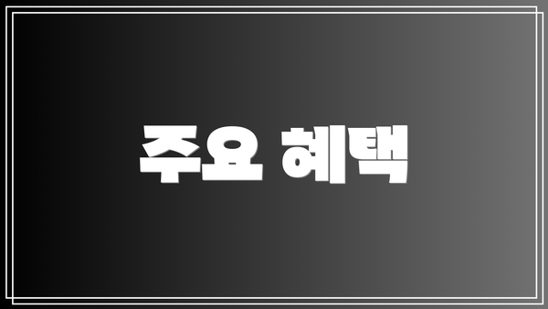 주요 혜택