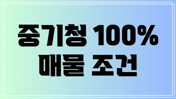 중기청 100% 매물 조건