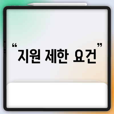 지원 제한 요건
