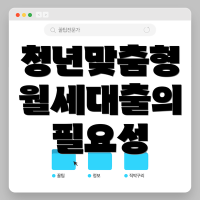 청년맞춤형 월세대출의 필요성