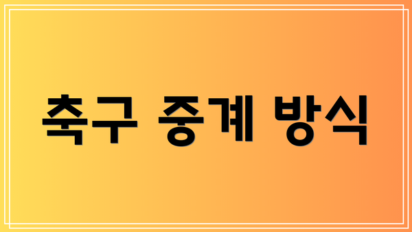 축구 중계 방식