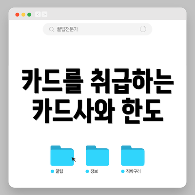 카드를 취급하는 카드사와 한도