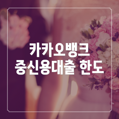 카카오뱅크 중신용대출 한도