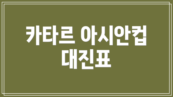 카타르 아시안컵 대진표