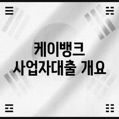 케이뱅크 사업자대출 개요