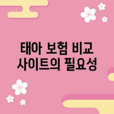 태아 보험 비교 사이트의 필요성