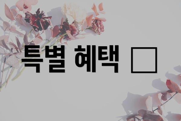 특별 혜택 🎁