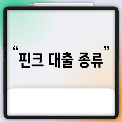 핀크 대출 종류