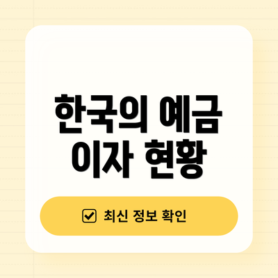 한국의 예금 이자 현황