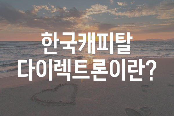 한국캐피탈 다이렉트론이란?