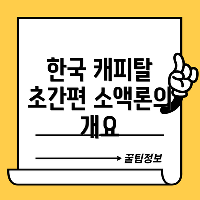 한국 캐피탈 초간편 소액론의 개요
