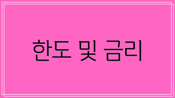 한도 및 금리