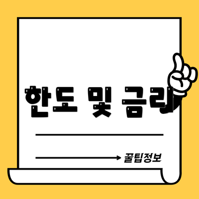 한도 및 금리