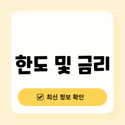 한도 및 금리