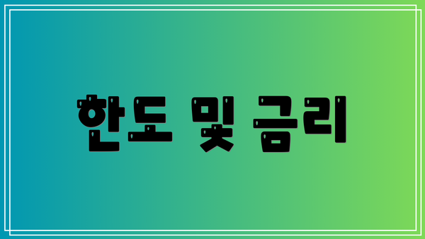 한도 및 금리