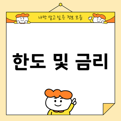 한도 및 금리