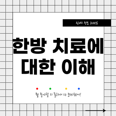 한방 치료에 대한 이해