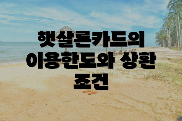 햇살론카드의 이용한도와 상환 조건