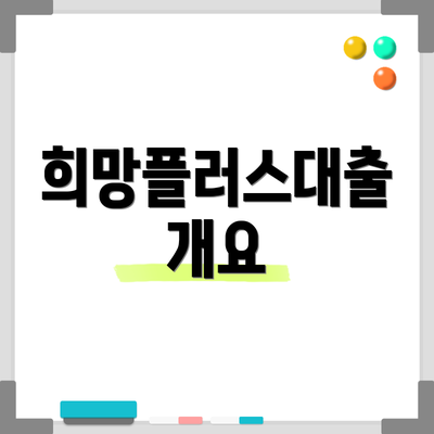희망플러스대출 개요