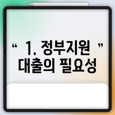 1. 정부지원 대출의 필요성