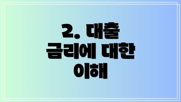 2. 대출 금리에 대한 이해