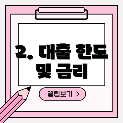 2. 대출 한도 및 금리