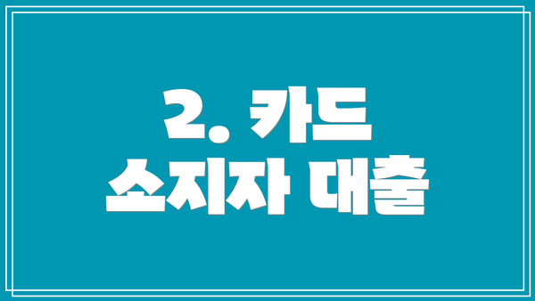 2. 카드 소지자 대출
