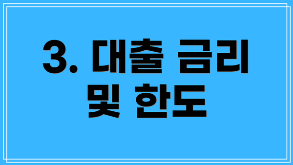 3. 대출 금리 및 한도