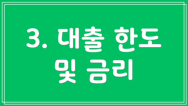 3. 대출 한도 및 금리