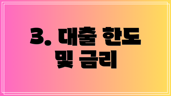 3. 대출 한도 및 금리