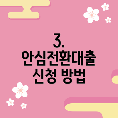 3. 안심전환대출 신청 방법