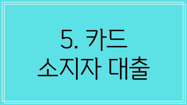 5. 카드 소지자 대출