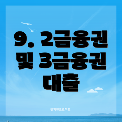 9. 2금융권 및 3금융권 대출