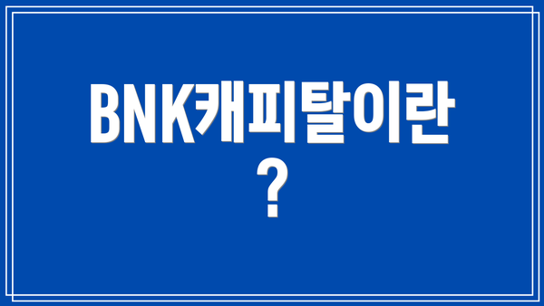 BNK캐피탈이란?