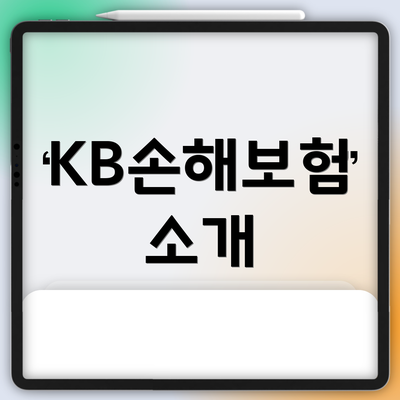 KB손해보험 소개