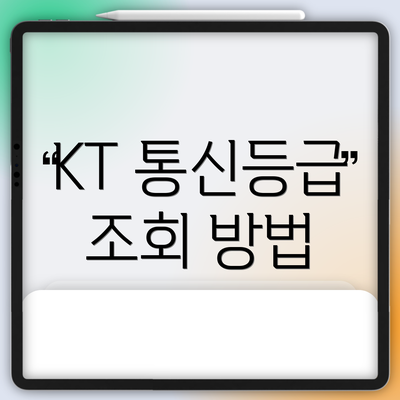 KT 통신등급 조회 방법