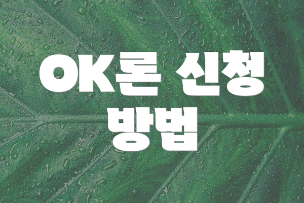 OK론 신청 방법